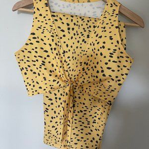 SHEIN Yellow Black Spotted XL Coord Set